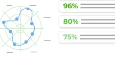 Illustration of a radar chart with progress metrics